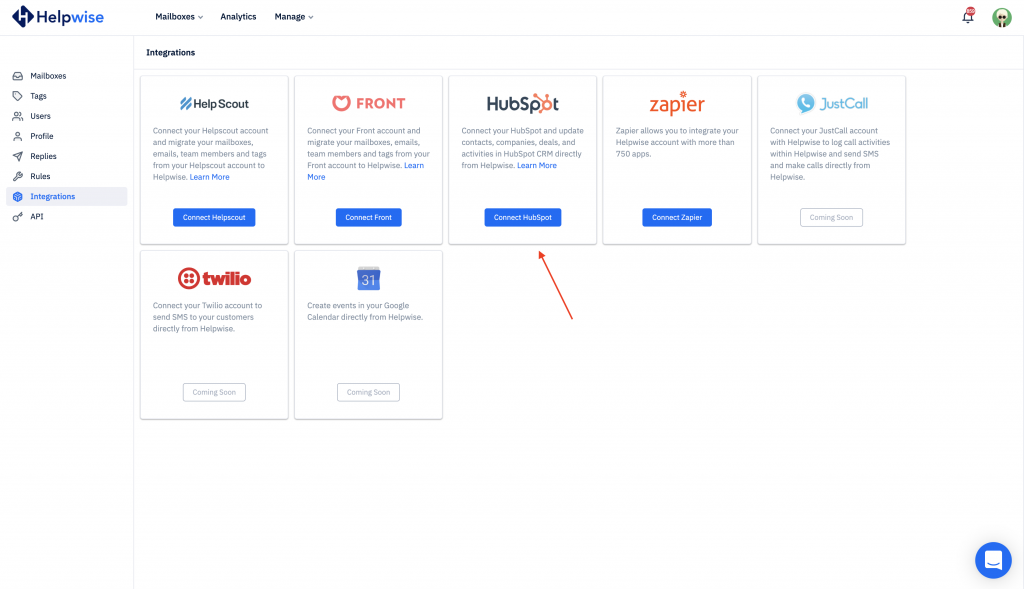 Hubspot integration for your shared mailbox