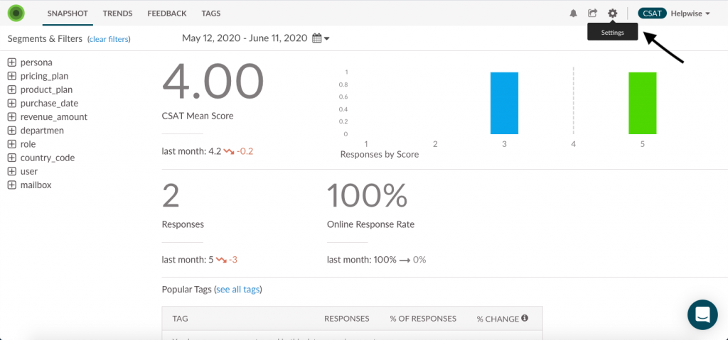 wootric dashboard