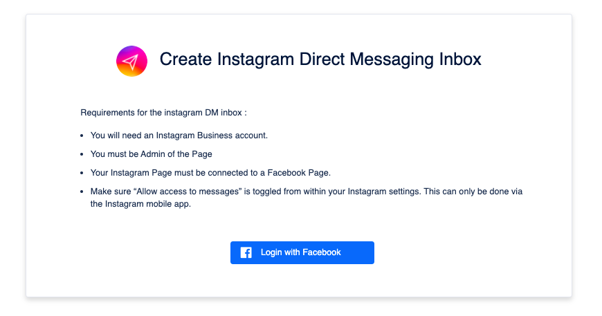 How to set up Instagram Direct Message shared inbox?