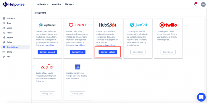 HubSpot Integration Helpwise Product Updates