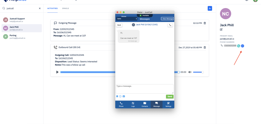 make calls send sms helpwise
