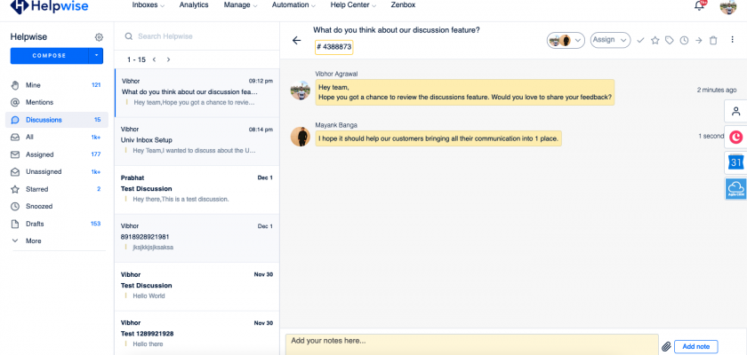 Internal Discussion among our team