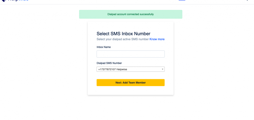 Helpwise Dialpad inbox