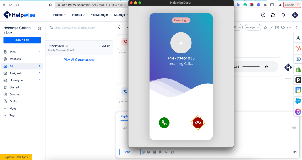 Helpwise Phone Inbox: Seamless Voice-Calling Feature