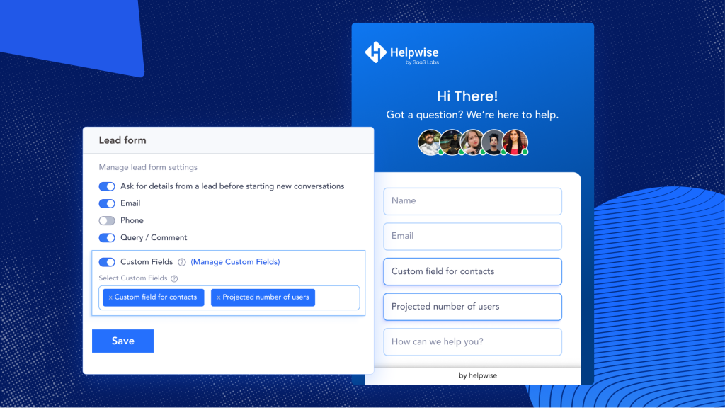Custom fields in Helpwise Chat widget to enhance communications
